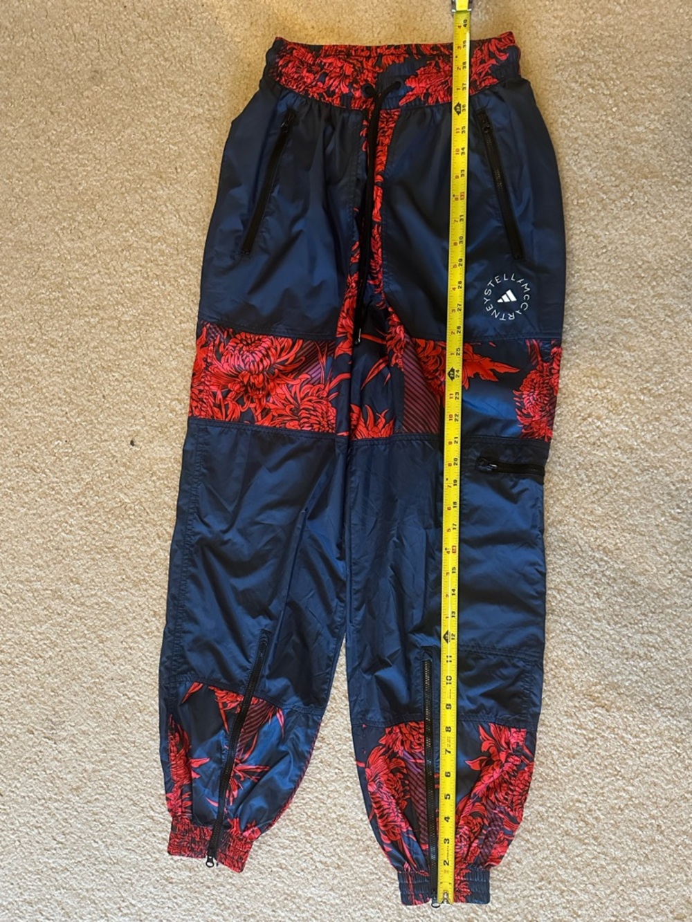 Adidas x Stella McCartney Navy and Red Floral Track Jogger Pants - Picture 6 of 12